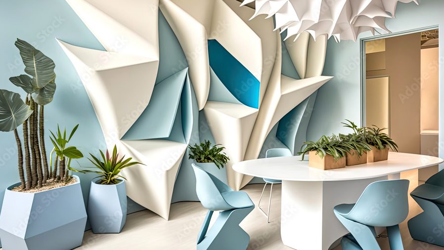 گیاهان در طراحی دکوراسیون داخلی به سبک اوریگامی
